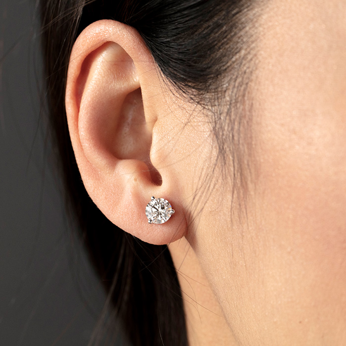 Three-Prong Stud Earrings