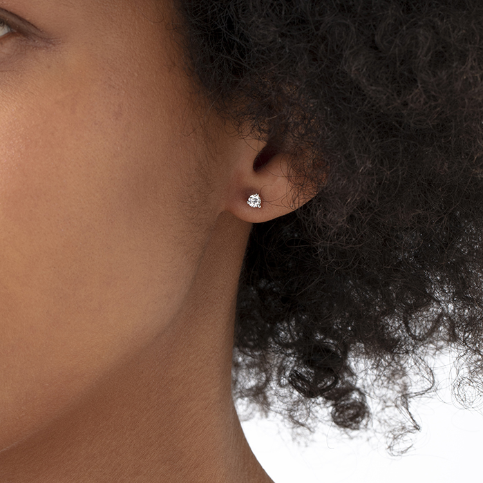 Three-Prong Stud Earrings