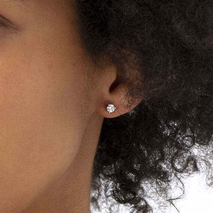 Three-Prong Stud Earrings