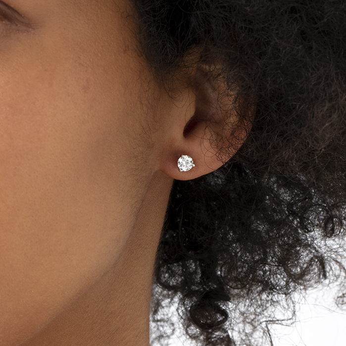 Three-Prong Stud Earrings