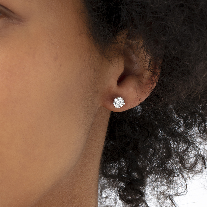 Three-Prong Stud Earrings