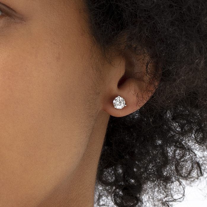 Three-Prong Stud Earrings