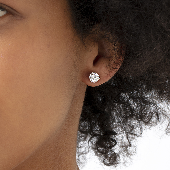 Three-Prong Stud Earrings
