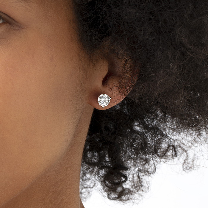 Three-Prong Stud Earrings