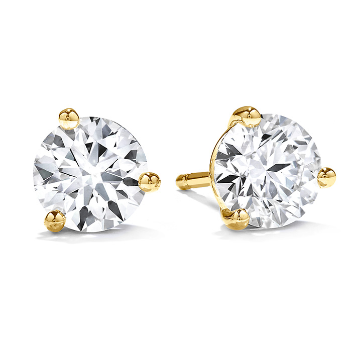 Three-Prong Stud Earrings