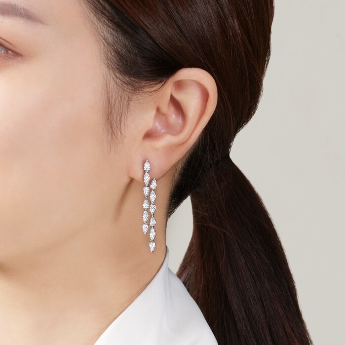 Aerial Double Dewdrop Stiletto Earrings