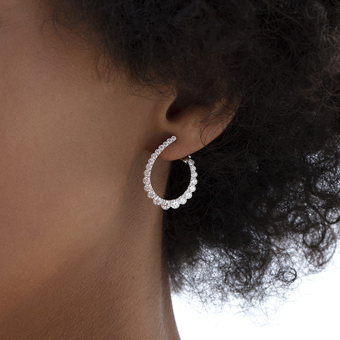 Aerial Regal Diamond Hoops Medium