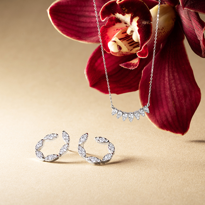 Aerial Marquise Wrap Earrings Small - Complete Piece