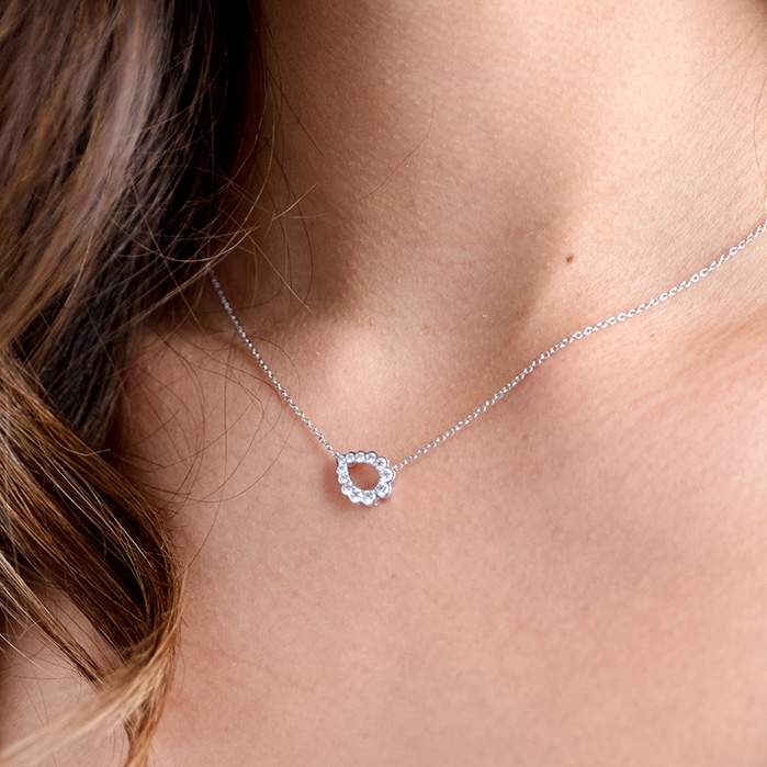 Aerial Regal Scroll Teardrop Necklace