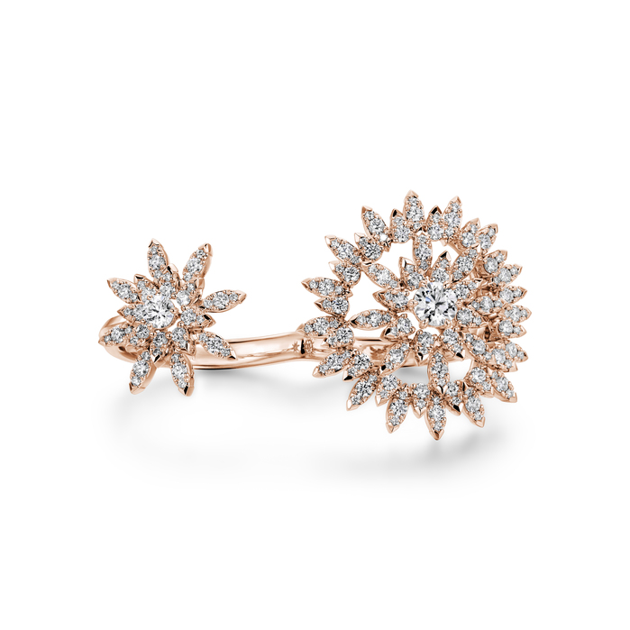 Aerial Sunburst Double Finger Ring