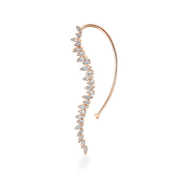 Aerial Twisted Dewdrop Ear Cuff Left