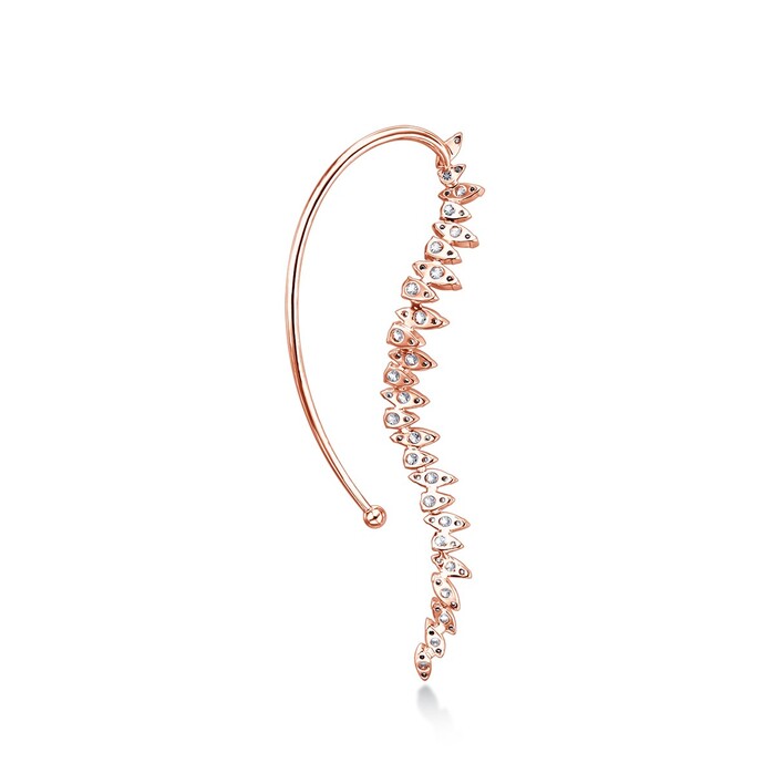 Aerial Twisted Dewdrop Ear Cuff Left