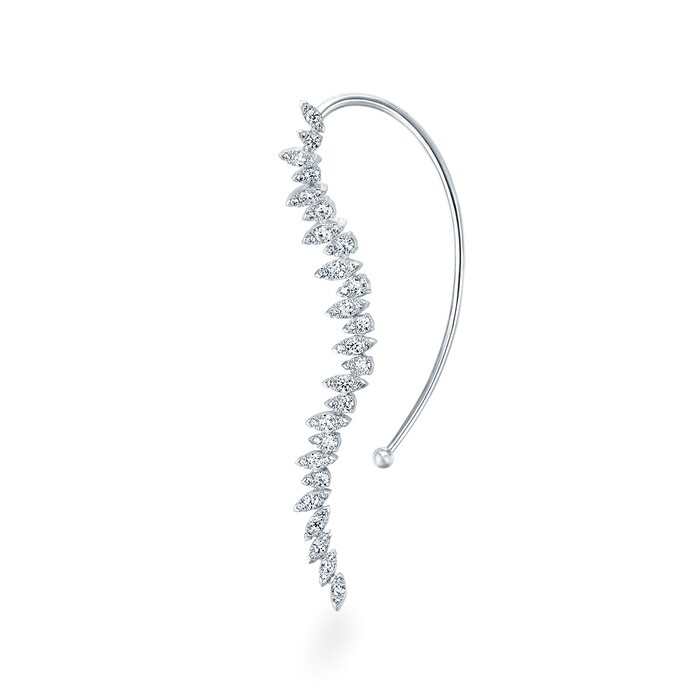 Aerial Twisted Dewdrop Ear Cuff Left