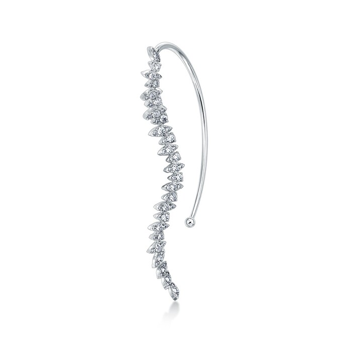 Aerial Twisted Dewdrop Ear Cuff Left