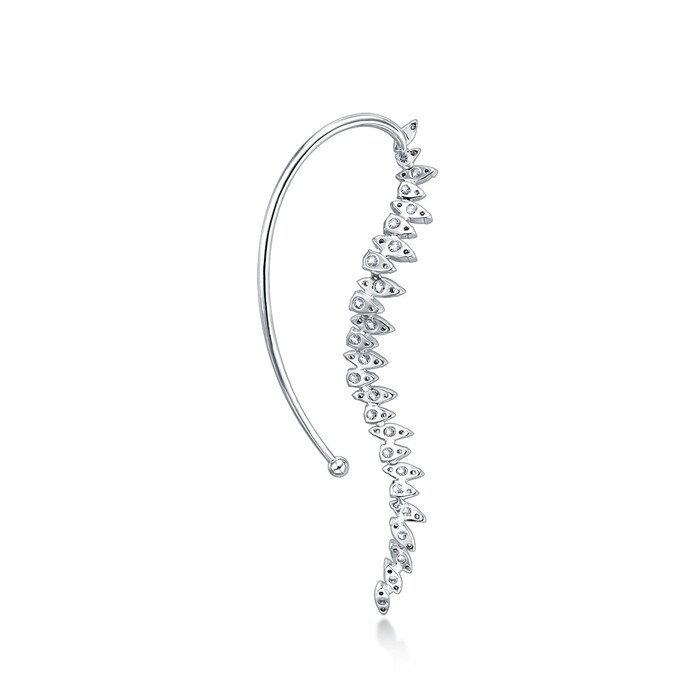 Aerial Twisted Dewdrop Ear Cuff Left
