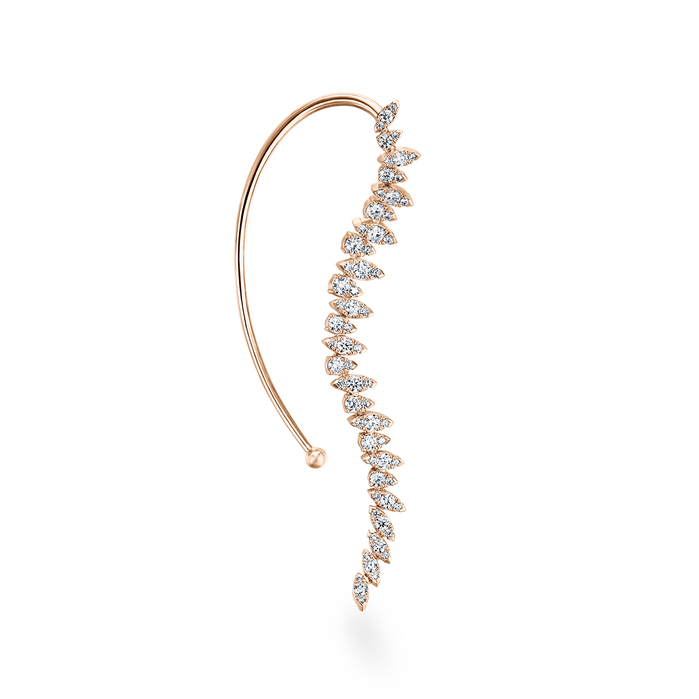 Aerial Twisted Dewdrop Ear Cuff Right