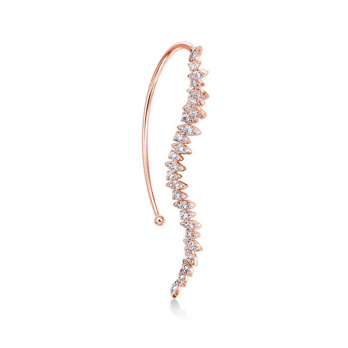 Aerial Twisted Dewdrop Ear Cuff Right