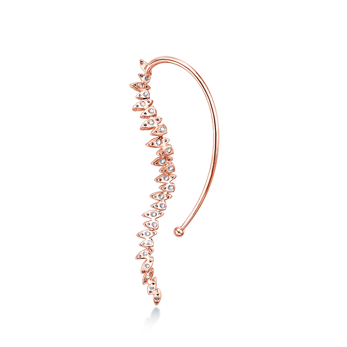 Aerial Twisted Dewdrop Ear Cuff Right