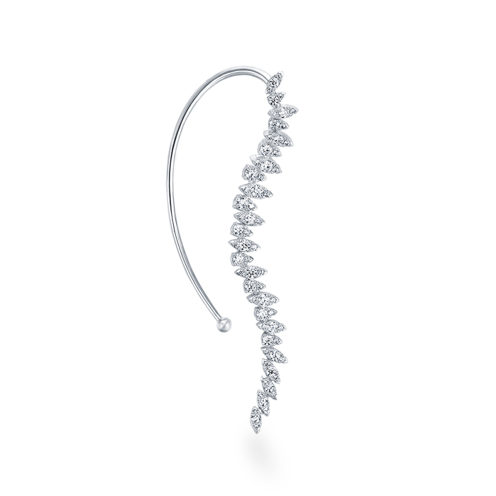 Aerial Twisted Dewdrop Ear Cuff Right