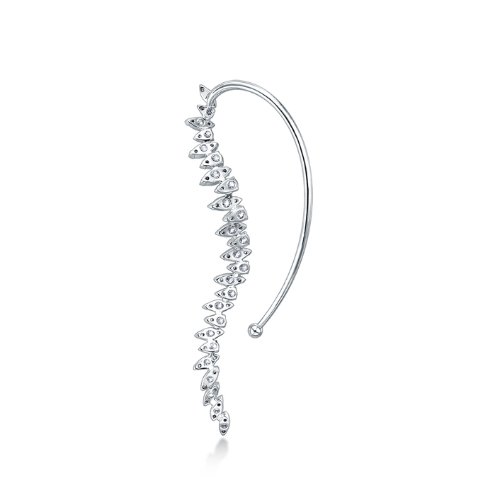 Aerial Twisted Dewdrop Ear Cuff Right