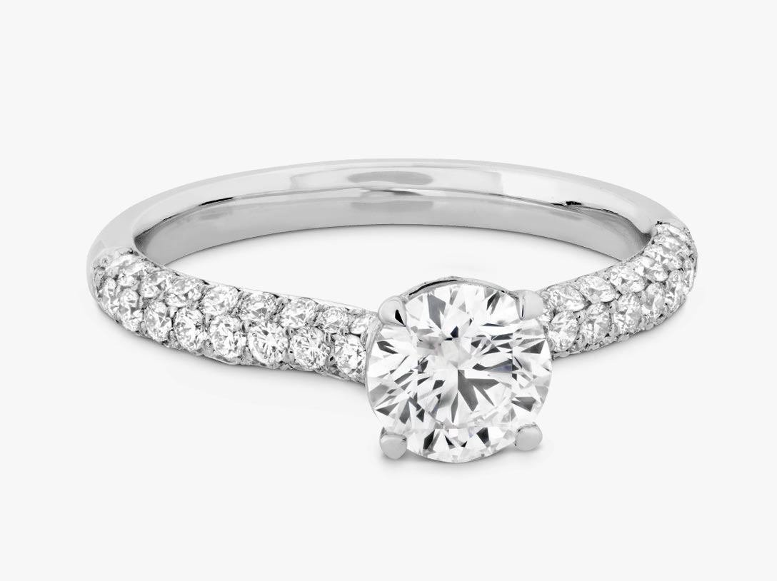 Pave diamond engagement ring