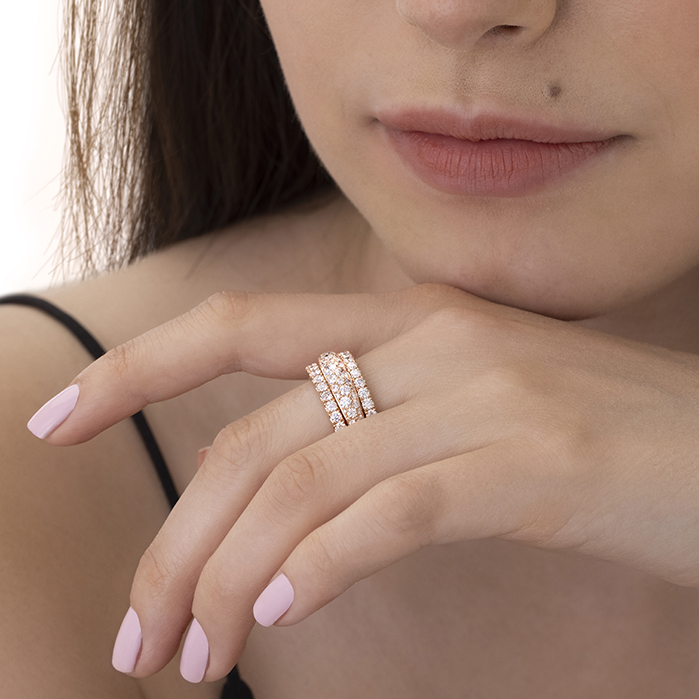 Grace Triple Row Small Domed Ring