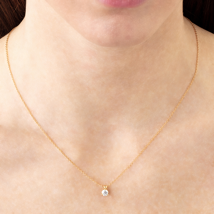 HOF Classic 3 Prong Solitaire Pendant