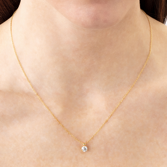 HOF Classic 3 Prong Solitaire Pendant