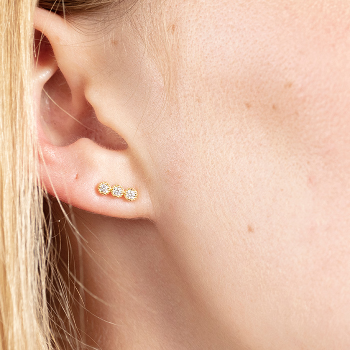 Liliana Milgrain Diamond Bar Earrings