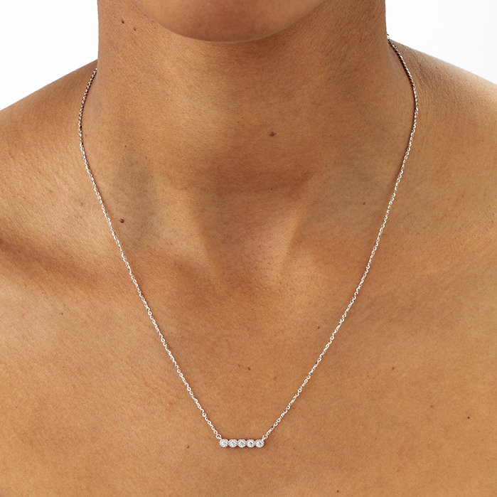 Liliana Milgrain Diamond Bar Necklace