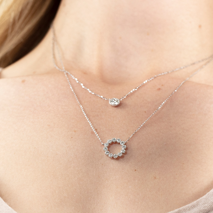 Liliana Milgrain Diamond Circle Pendant