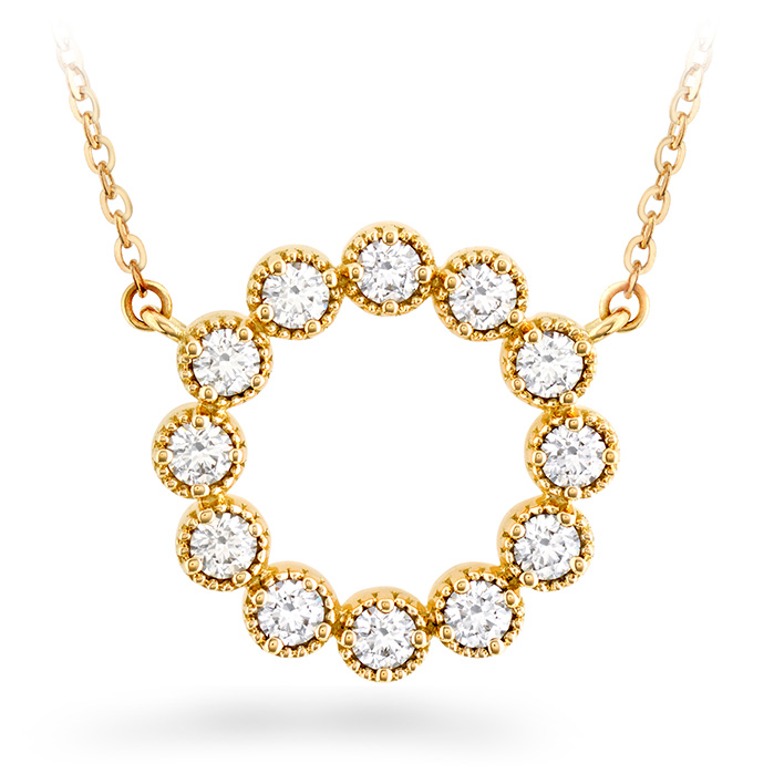 Liliana Milgrain Diamond Circle Pendant