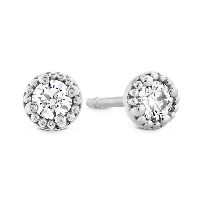 Liliana Milgrain Single Diamond Stud Earrings