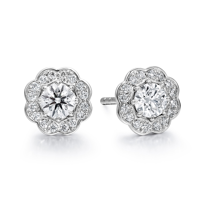 Lorelei Diamond Halo Stud Earrings