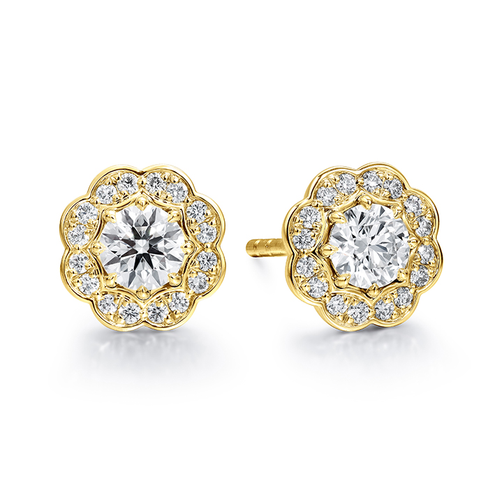 Lorelei Diamond Halo Stud Earrings