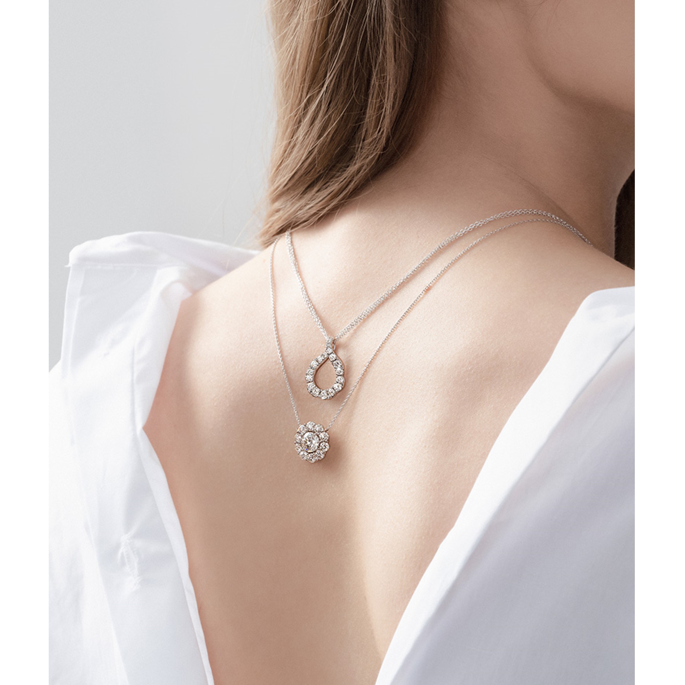 Lorelei Diamond Halo Pendant