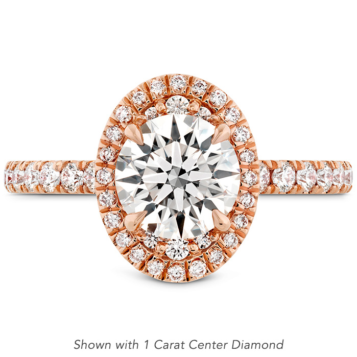 Juliette Oval Halo Diamond Engagement Ring
