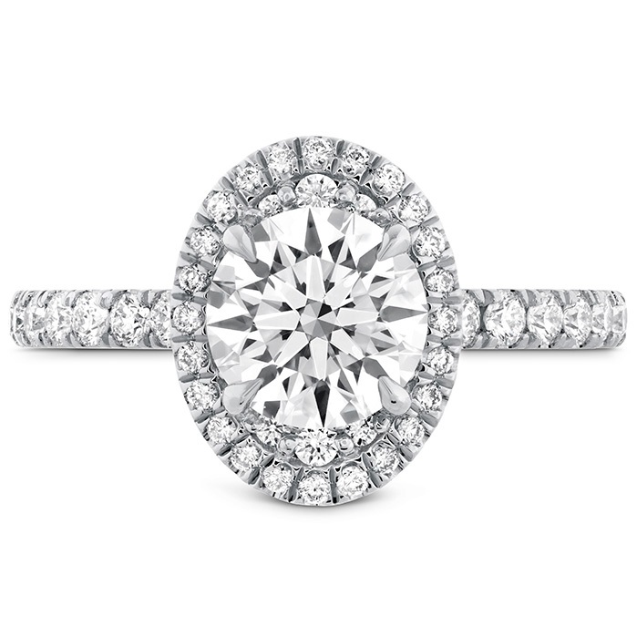 Juliette Oval Halo Diamond Engagement Ring