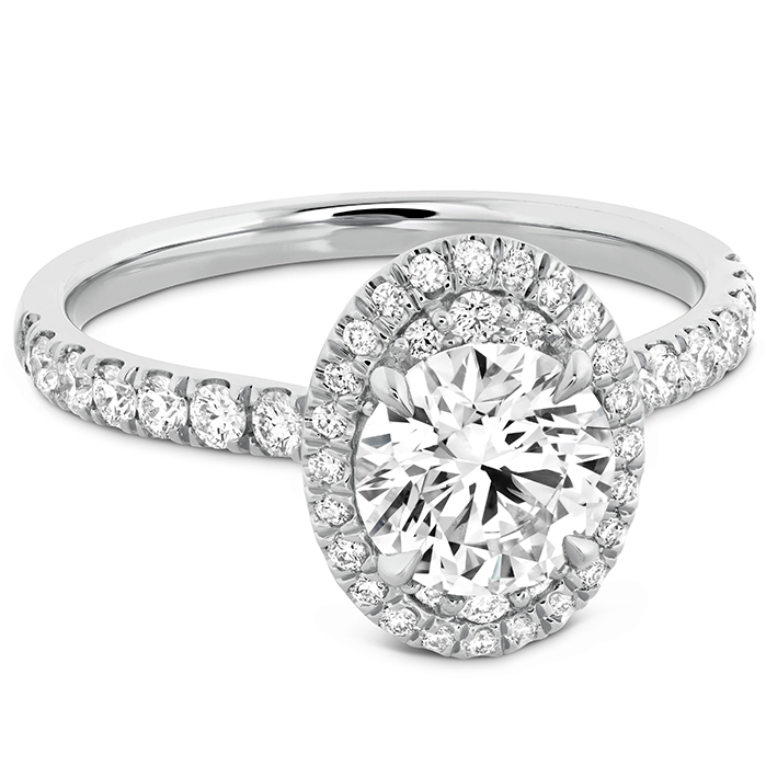 Juliette Oval Halo Diamond Engagement Ring