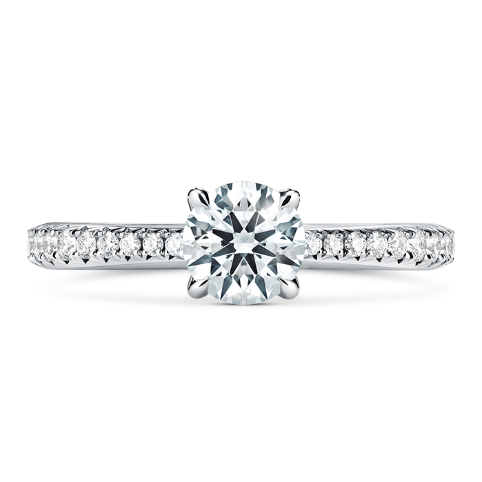 Vela Solitatire Ring with Diamond Band