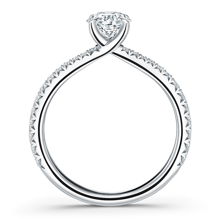 Vela Solitatire Ring with Diamond Band