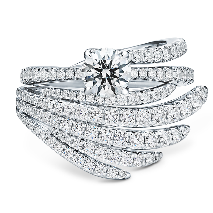 Vela Solitatire Ring with Diamond Band