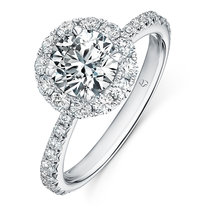 Vela Halo Ring with Diamond Band