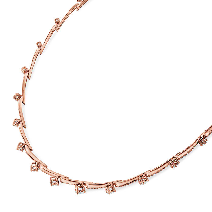 Vela Crossover Pavé Necklace