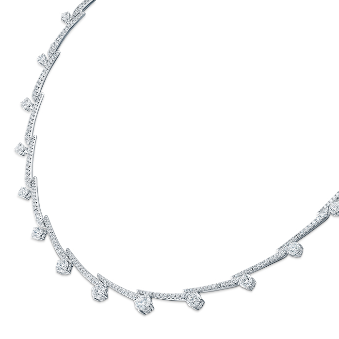 Vela Crossover Pavé Necklace