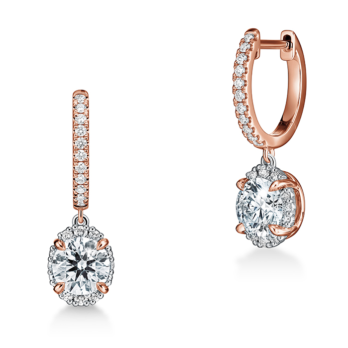 Ellipse Diamond Leaverback Earrings