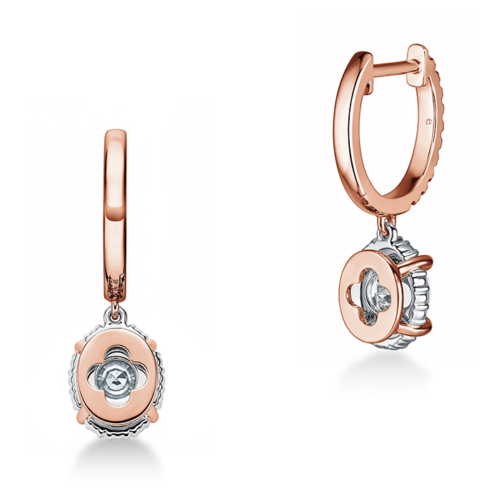 Ellipse Diamond Leaverback Earrings