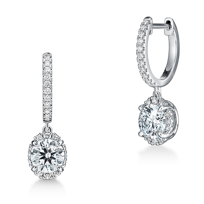 Ellipse Diamond Leaverback Earrings