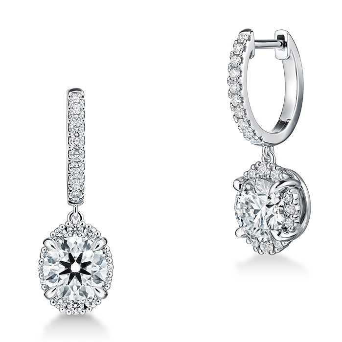 Ellipse Diamond Leaverback Earrings