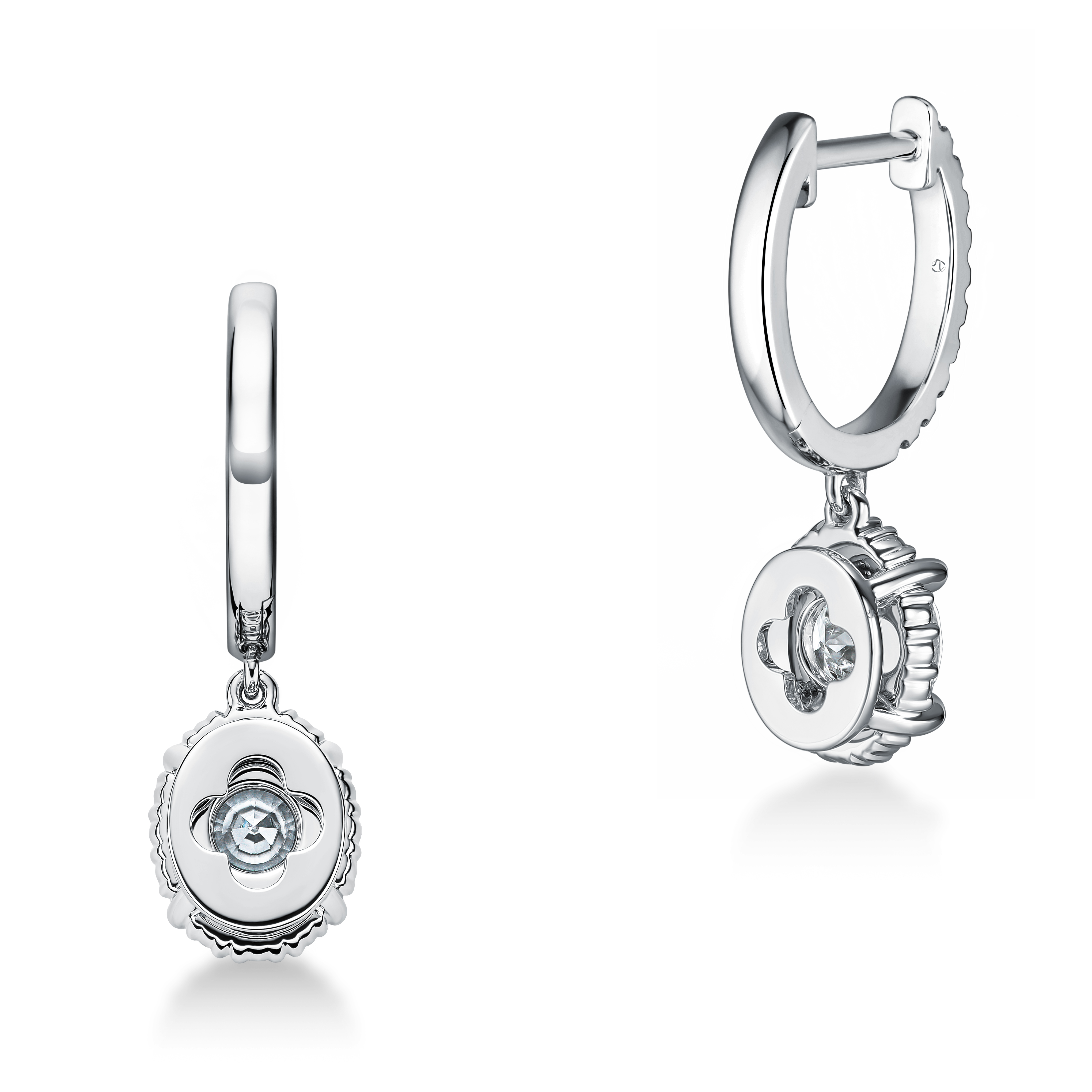 Ellipse Diamond Leaverback Earrings